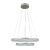 Lampa wisząca podwójny okrąg z kryształkami LED srebrna dekoracyjna w nowoczesnym stylu zmiana barwy światła Barlo PND-34526-2L-SILV Italux